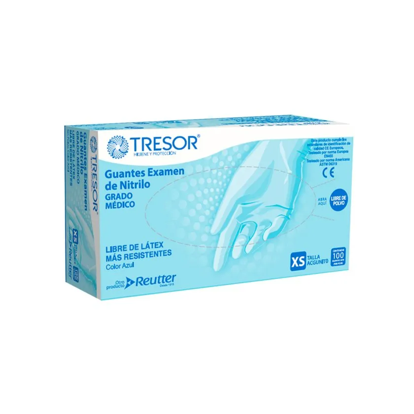 Guantes Nitrilo x100 S/polvo Tresor (S)