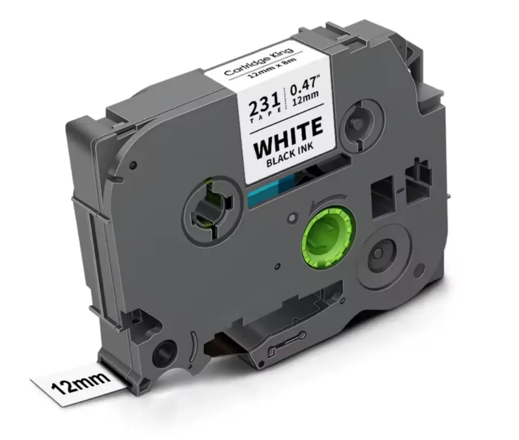 Cinta Alternativa para Brother P Touch Blanca Letra Negra 12mm