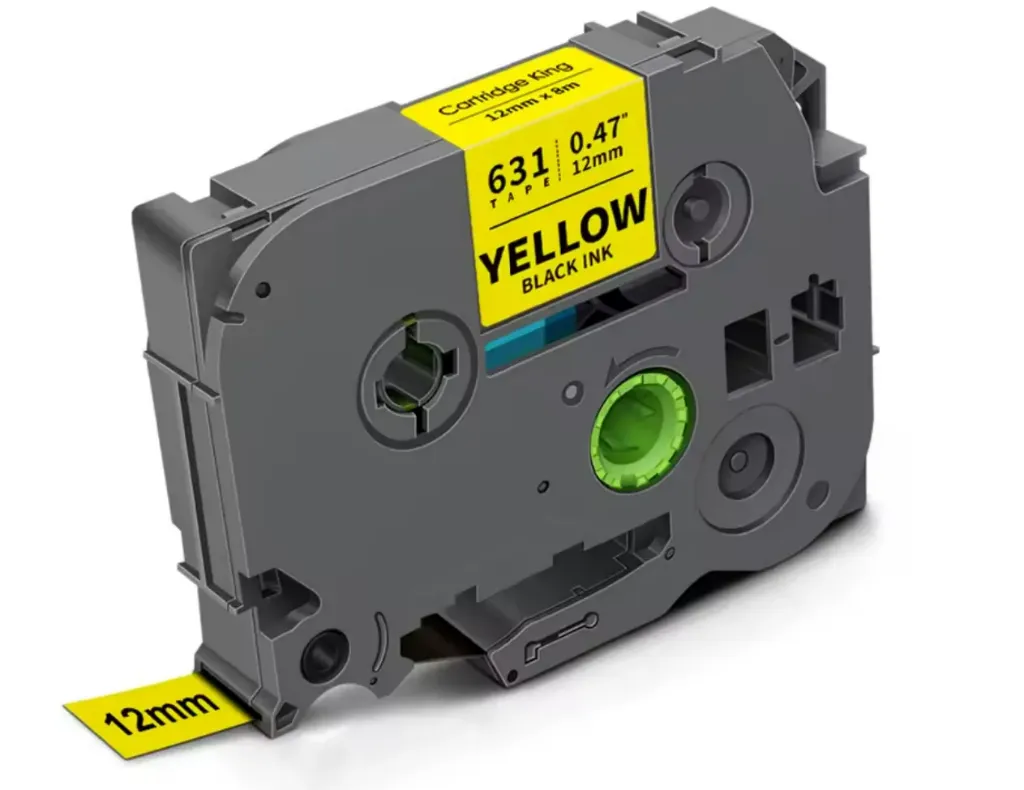 Cinta Alternativa para Brother P Touch Amarilla Letra Negra 12mm