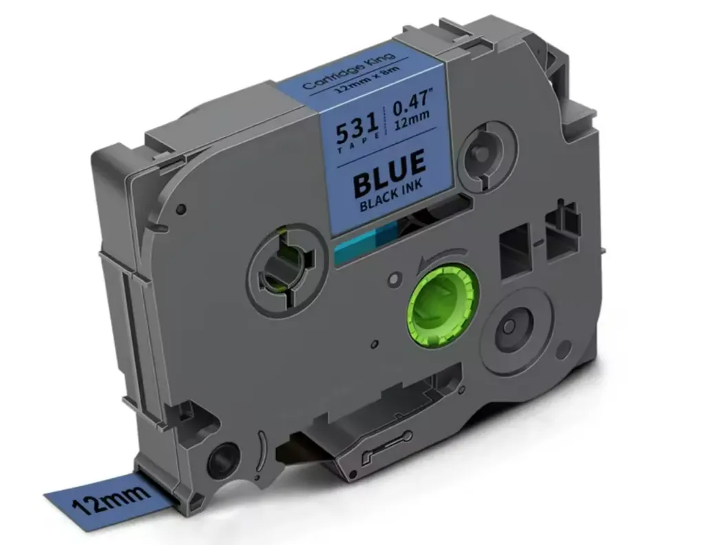 Cinta Alternativa para Brother P Touch Azul Letra Negra 12mm