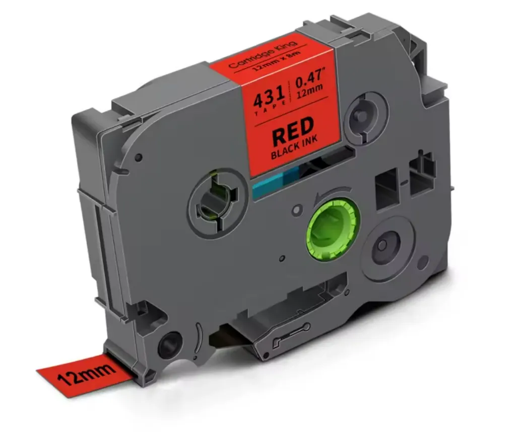 Cinta Alternativa para Brother P Touch Roja Letra Negra 12mm