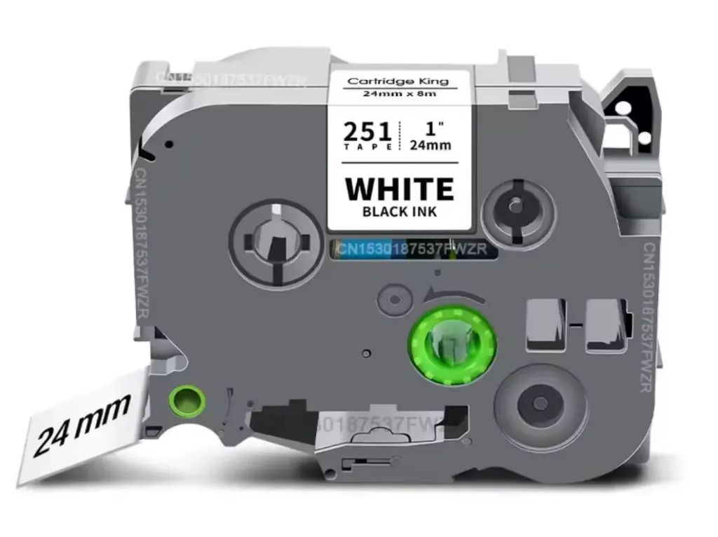 Cinta Alternativa para Brother P Touch Blanco Letra Negra 24mm