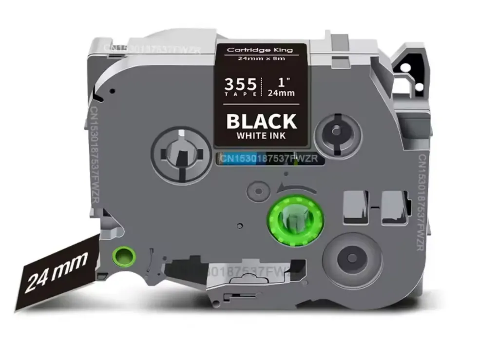 Cinta Alternativa para Brother P Touch Negra Letra Blanca 24mm